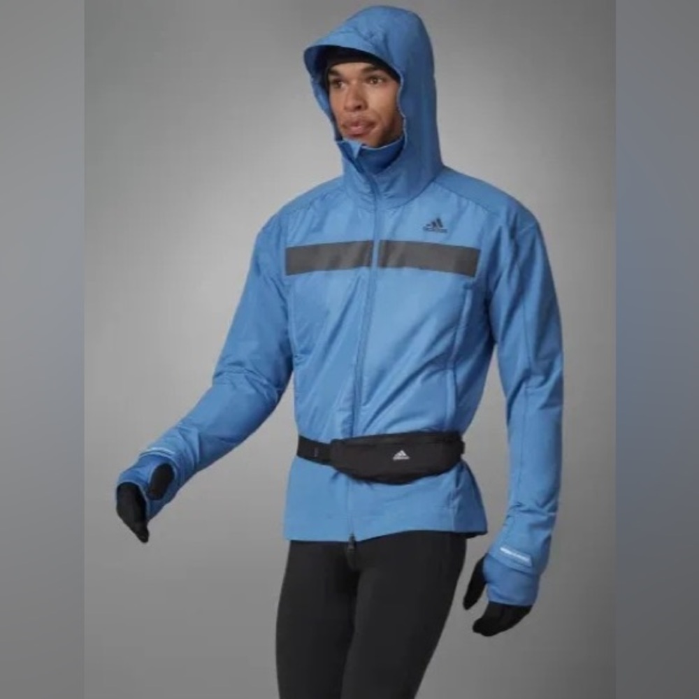 ADIDAS COLD.RDY INSULATED HOODED RUNNING JACKET w/ REFLECTIVE DETAILS sz XL - Picture 2 of 16